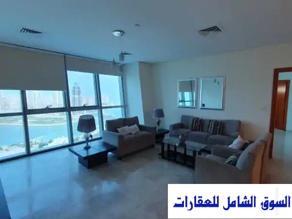 شقة فاخرة للإيجار بالدوحة: البرج الزجزاج B (لاجونا) - مفروشة بالكامل بإطلالة لؤلؤية ساحرة