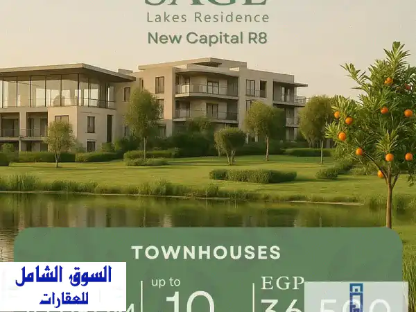 امتلك فيلا فاخرة 300م في Sage Lakes Residence العاصمة الإدارية...