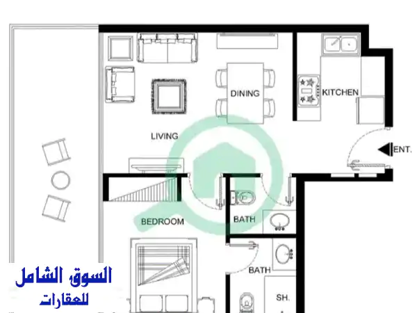 فرصة ذهبية: تملك شقة مفروشة (غرفة وصالة) بـ 1M فقط...