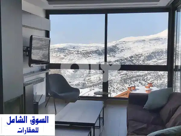 شاليه للبيع بالزعرور 2 نوم | إطلالة جبل صنين بانورامية | بناء جديد وموقف خاص