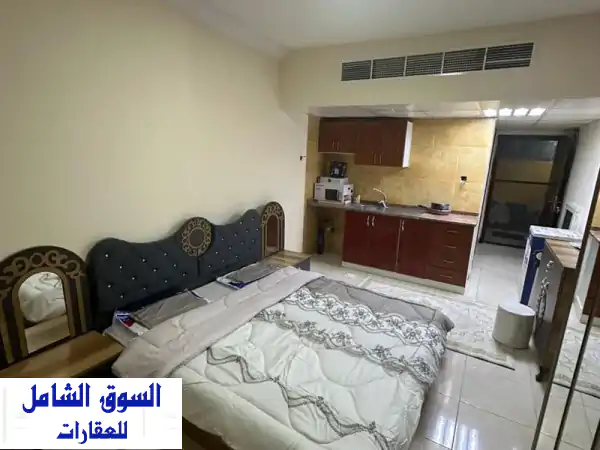 إيجار استوديو شهري عجمان الروضة 2 | مفروش بلكونة...