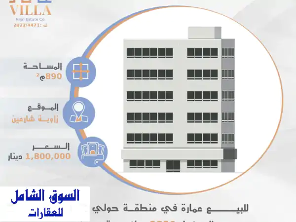 فرصة استثمارية ذهبية! عمارة للبيع بحولي قطعة 1 |...