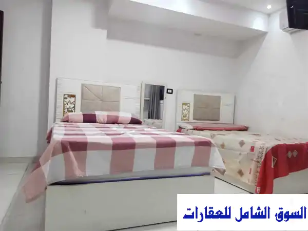 استوديو مفروش بالكامل للإيجار بـ 6 أكتوبر الحي الأول: رفاهية متكاملة بسعر شامل (35م)