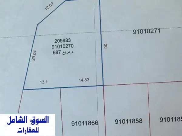 فرصة استثمارية ذهبية: أرض زاوية بالوكير 687م على...