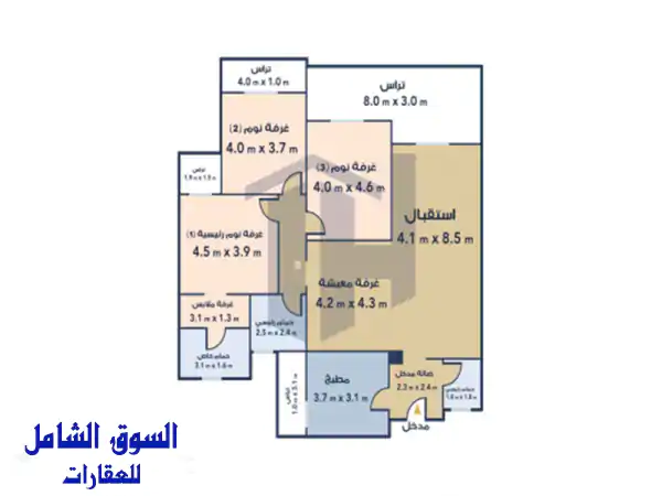 شقة فاخرة 250م² للبيع في العلمين الجديدة (مزارين)...