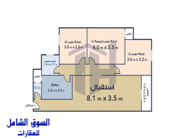 شقة للبيع 125 م محرم بك ( على المحمودية مباشرة )