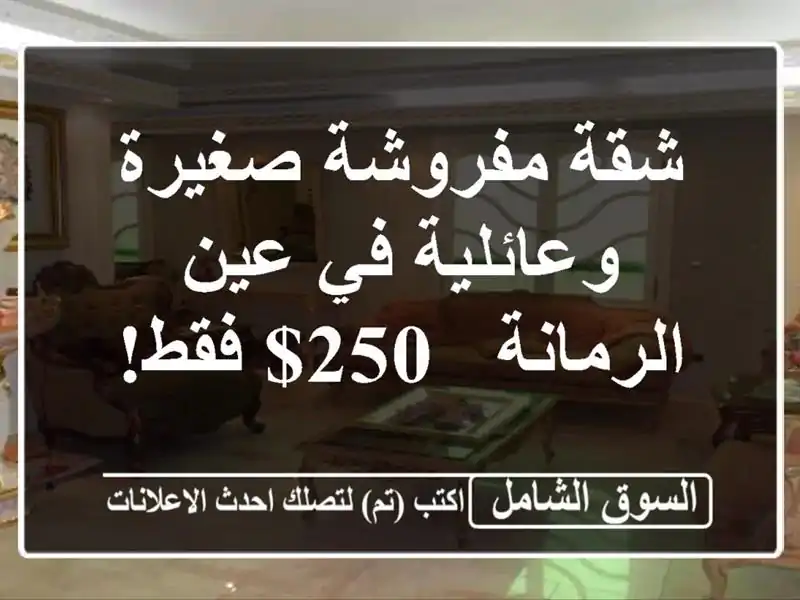 شقة مفروشة صغيرة وعائلية في عين الرمانة - 250$ فقط!