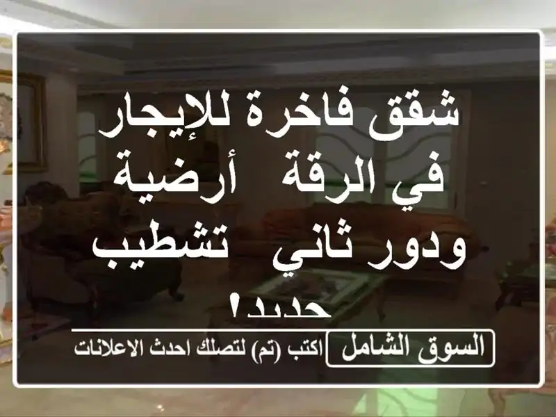 شقق فاخرة للإيجار في الرقة -  أرضية ودور ثاني -...