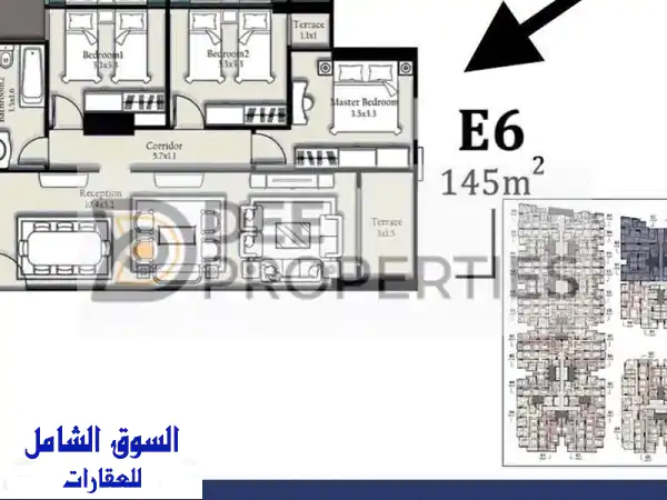 شقة فاخرة 145م² للبيع في كمبوند فالوري، سموحة -...