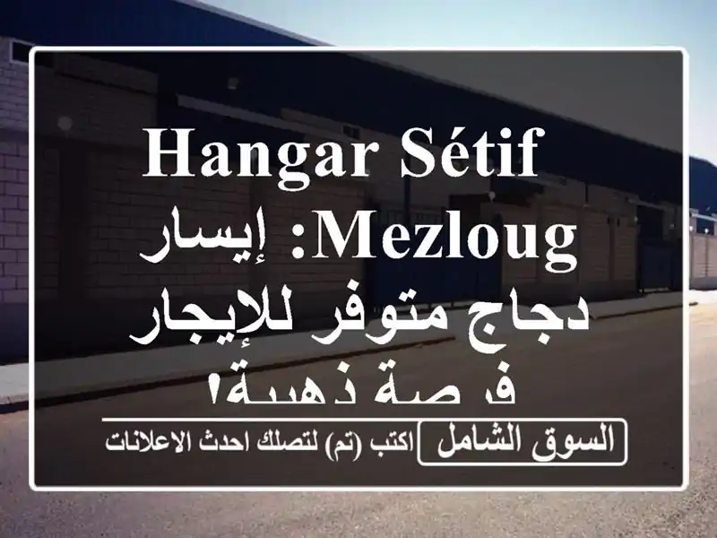  hangar Sétif Mezloug: إيسار دجاج متوفر للإيجار - فرصة ذهبية!