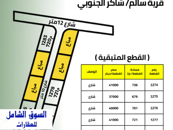 استثمر في قطعة أرض أحلامك بقرية سالم/شاكر الجنوبي...