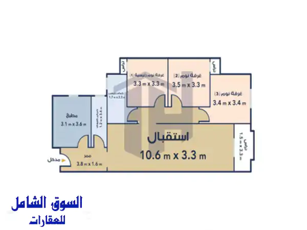 شقة فاخرة للبيع في سموحة بموقع متميز - 154م² -...