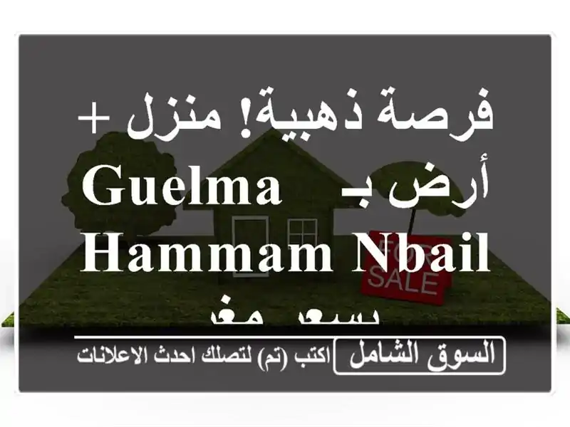 فرصة ذهبية! منزل + أرض بـ Guelma - Hammam Nbail بسعر مغرٍ