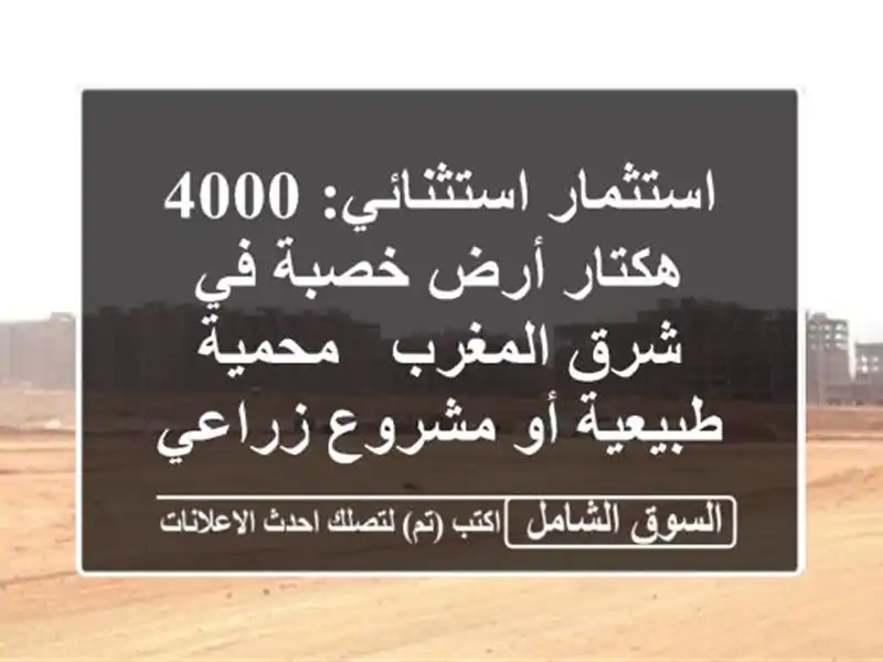 استثمار استثنائي: 4000 هكتار أرض خصبة في شرق المغرب...