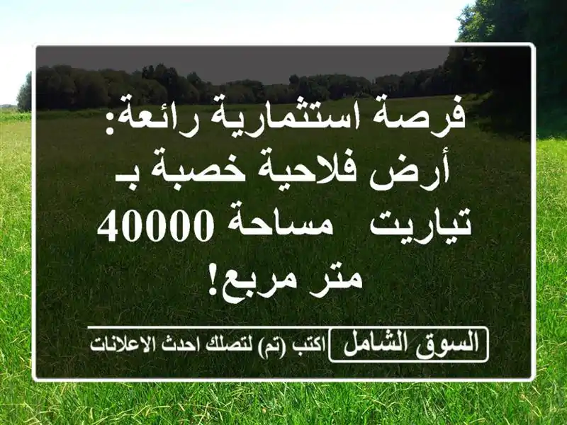 فرصة استثمارية رائعة: أرض فلاحية خصبة بـ تياريت -...