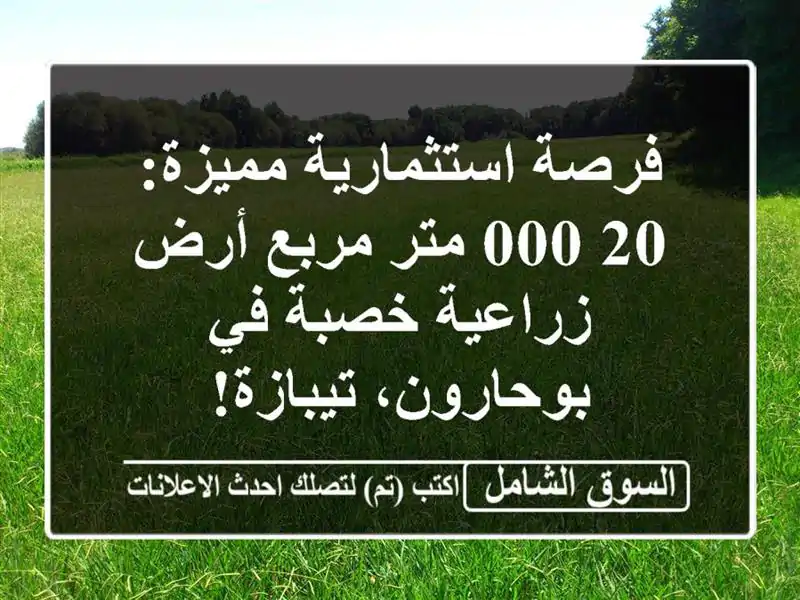 فرصة استثمارية مميزة: 20,000 متر مربع أرض زراعية خصبة...