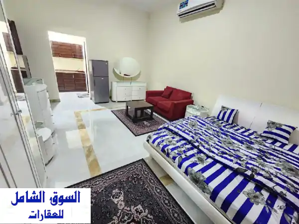 استوديو مفروش فاخر في الرياض - جنوب الشامخة -  2400 ريال شامل الخدمات!