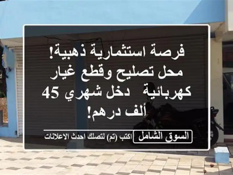 فرصة استثمارية ذهبية! محل تصليح وقطع غيار كهربائية...
