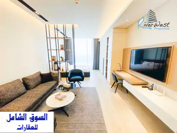 استوديو فاخر على طراز المنتجع مع اطلالة على المسبح...