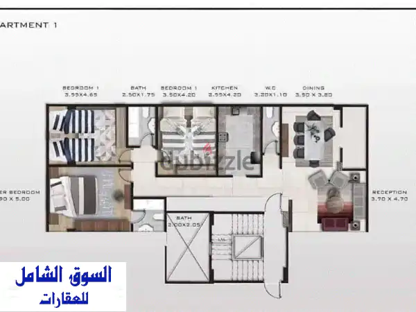 شقة فاخرة 175م² ببيت الوطن زايد - إطلالة خلابة! (مرحلة...