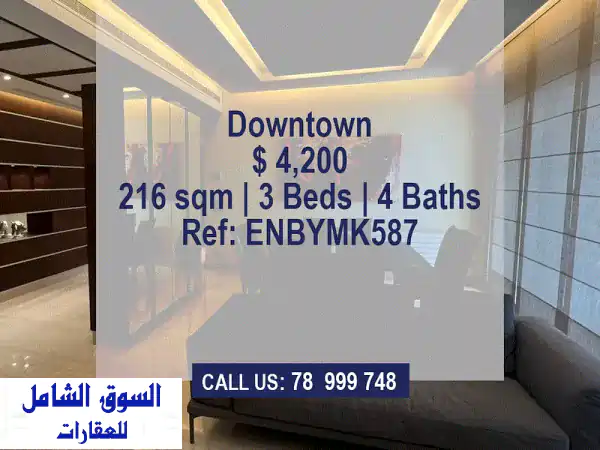 Apartment for Rent in Downtown  Elegant  Spacious