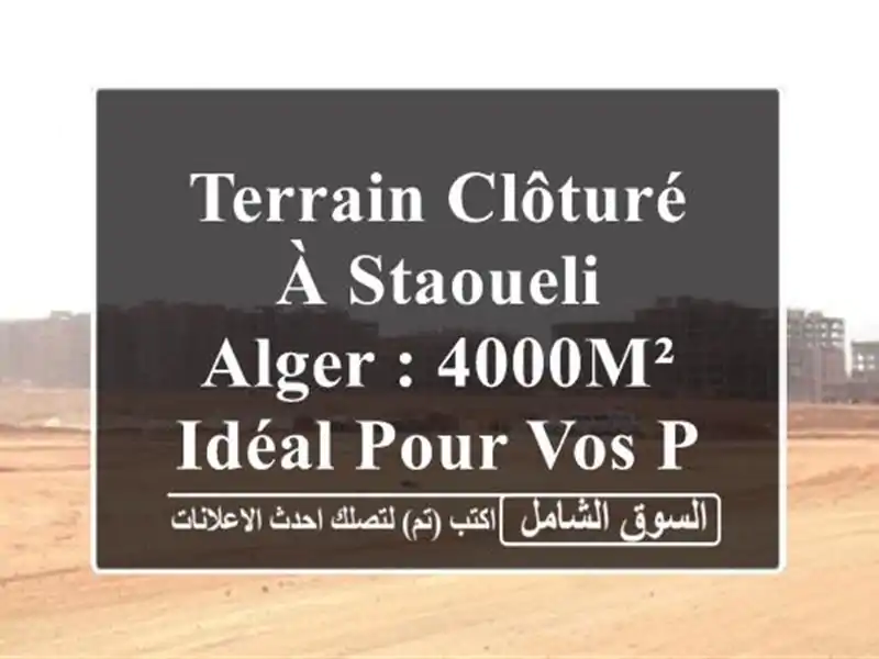 Terrain clôturé à Staoueli - Alger : 4000m² Idéal pour vos projets!