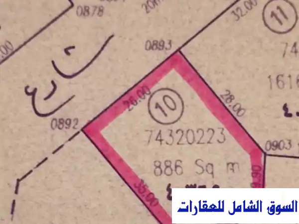 ارض للبيع في الخور - مساحة 886م² - شارعين - تمويل...