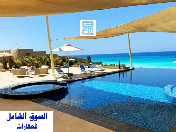 قصر VIP ساحر على شاطئك الخاص بمراسى الساحل الشمالى...