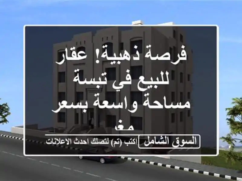 فرصة ذهبية! عقار للبيع في تبسة - مساحة واسعة بسعر مغرٍ