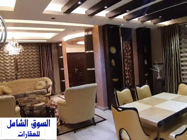 شقة أرضية فاخرة للبيع في الرابية - مساحة 205م + حديقة...