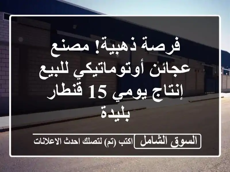 فرصة ذهبية! مصنع عجائن أوتوماتيكي للبيع - إنتاج يومي...