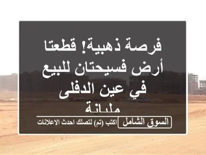 فرصة ذهبية! قطعتا أرض فسيحتان للبيع في عين الدفلى...