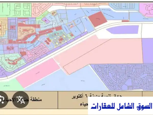 أرض للبيع ب مدينة 6 أكتوبر 280 متر مربع على طريق الواحات مباشرة تريبيل فيس 3 شوارع في الأحياء