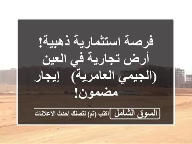 فرصة استثمارية ذهبية! أرض تجارية في العين...