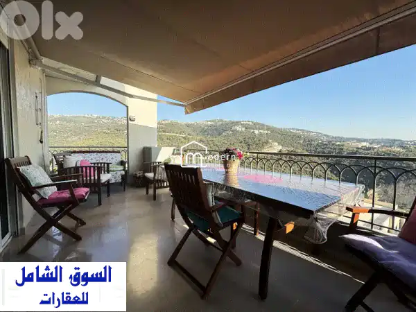 شقة دوبلكس شبه مفروشة في بسليم، بإطلالة جبلية خلابة...