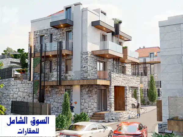 شاليه فاخر للبيع في مشمش، جبيل - مساحة واسعة وتراس 14 متر مربع!