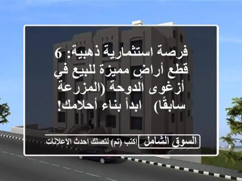 فرصة استثمارية ذهبية: 6 قطع أراضٍ مميزة للبيع في...