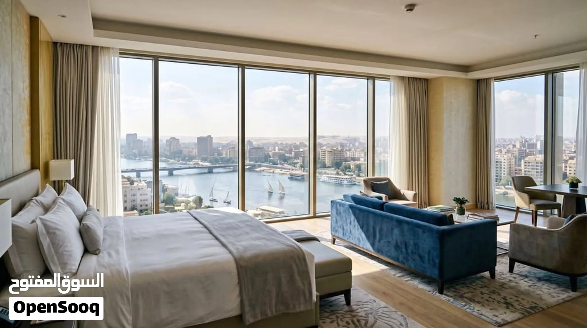 امتلك شقه علي النيل بعائد استثماري بالدولار متشطبة بالفرش والاجهزة بجوار فندق Hilton في Reve Du Nil