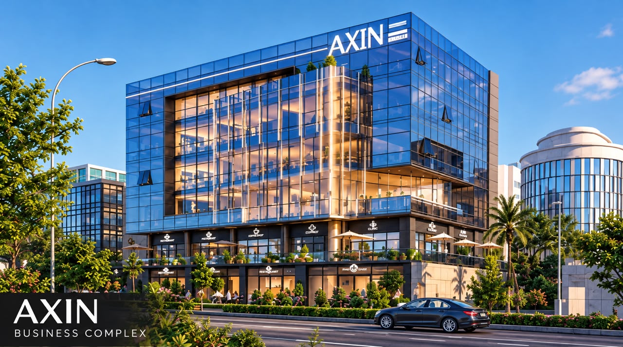مكتب على التسعين الشمالي 24 متر Axin business complex mall