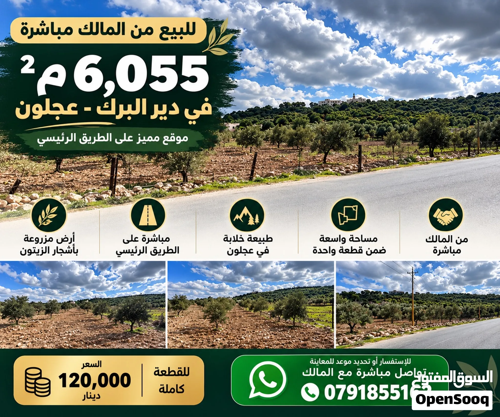ارض للبيع على الشارع الرئيسي عجلون - اربد من المالك