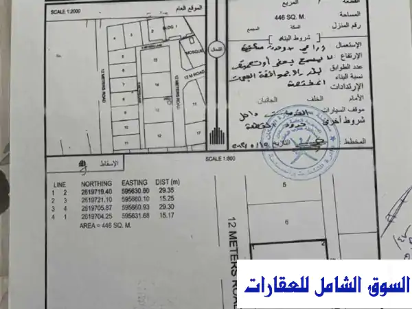 فرصة استثمارية وسكنية لا تُفوّت! 🏡 أرض للبيع 400م في بركاء حي عاصم | الباطنة بسعر 12,000 ر.ع فقط