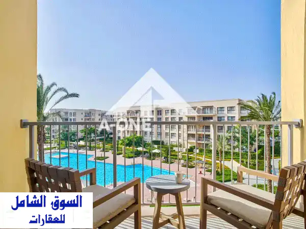 شاليه فاخر للبيع بمارينا مراسي 130م | 2 غرفة بفيو مفتوح...