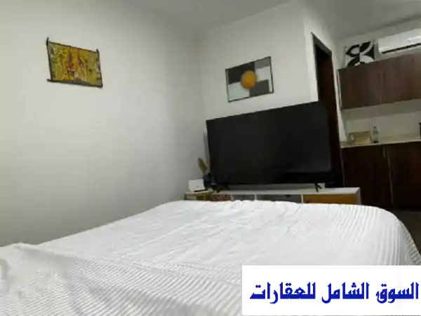 استوديو مفروش فاخر للإيجار اليومي والشهري بالشيخ زايد | بيفرلي هيلز، روف وإطلالة جاردن ساحرة