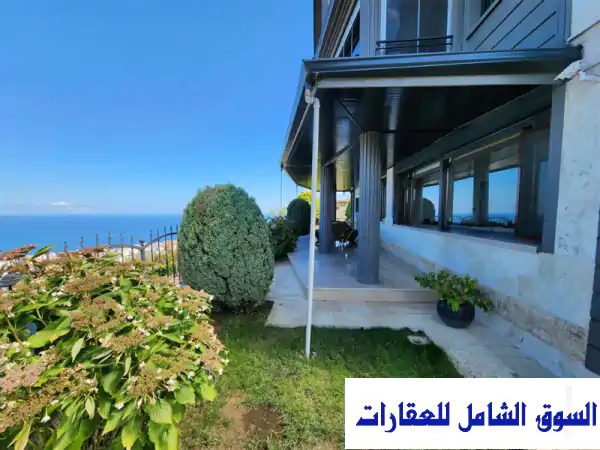 فيلا فاخرة للبيع في طرابزون 2025: استقلالية، إطلالة بحرية بانورامية، مفروشة بالكامل في Söğütlü Akçaabat | تمويل عقاري متاح