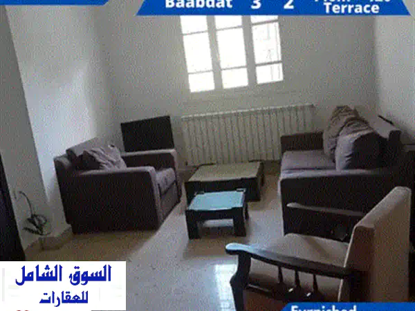 شقة مفروشة بالكامل للإيجار في بعبدات: 200 م²، إطلالة جبلية ساحرة، جاهزة للسكن الفوري!