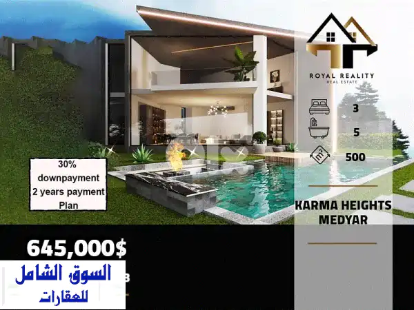 فيلا الأحلام بكارما هايتس مديار: دوبلكس فاخر...