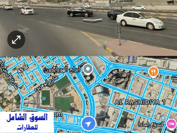 فرصة استثمارية ذهبية: أرض سكني تجاري زاوية على شارع الشيخ خليفة بالراشدية | موقع حيوي وعوائد واعدة!