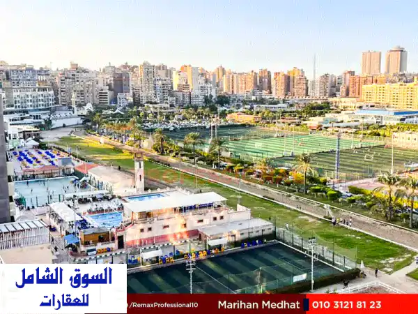 شقة للبيع سموحة: استلم فوراً 182م بفيو مفتوح على النادي...