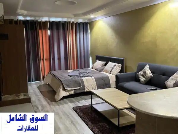 استمتع بإطلالة البحر! استوديو مفروش فاخر للايجار بالسالمية | مسبح، جيم، تنظيف | 325 د.ك
