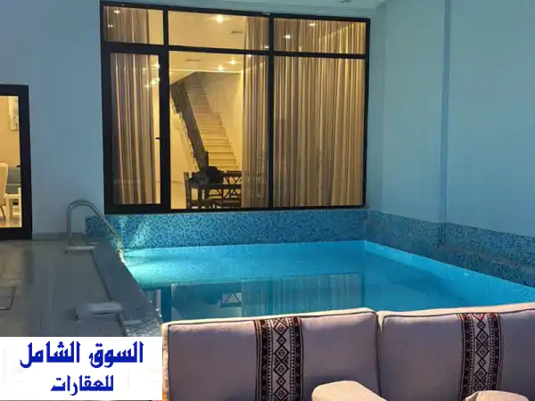 شاليه VIP للإيجار السنوي بمدينة صباح الأحمد البحرية | فخامة عائلية على البحر مباشرة بالمرحلة 5A